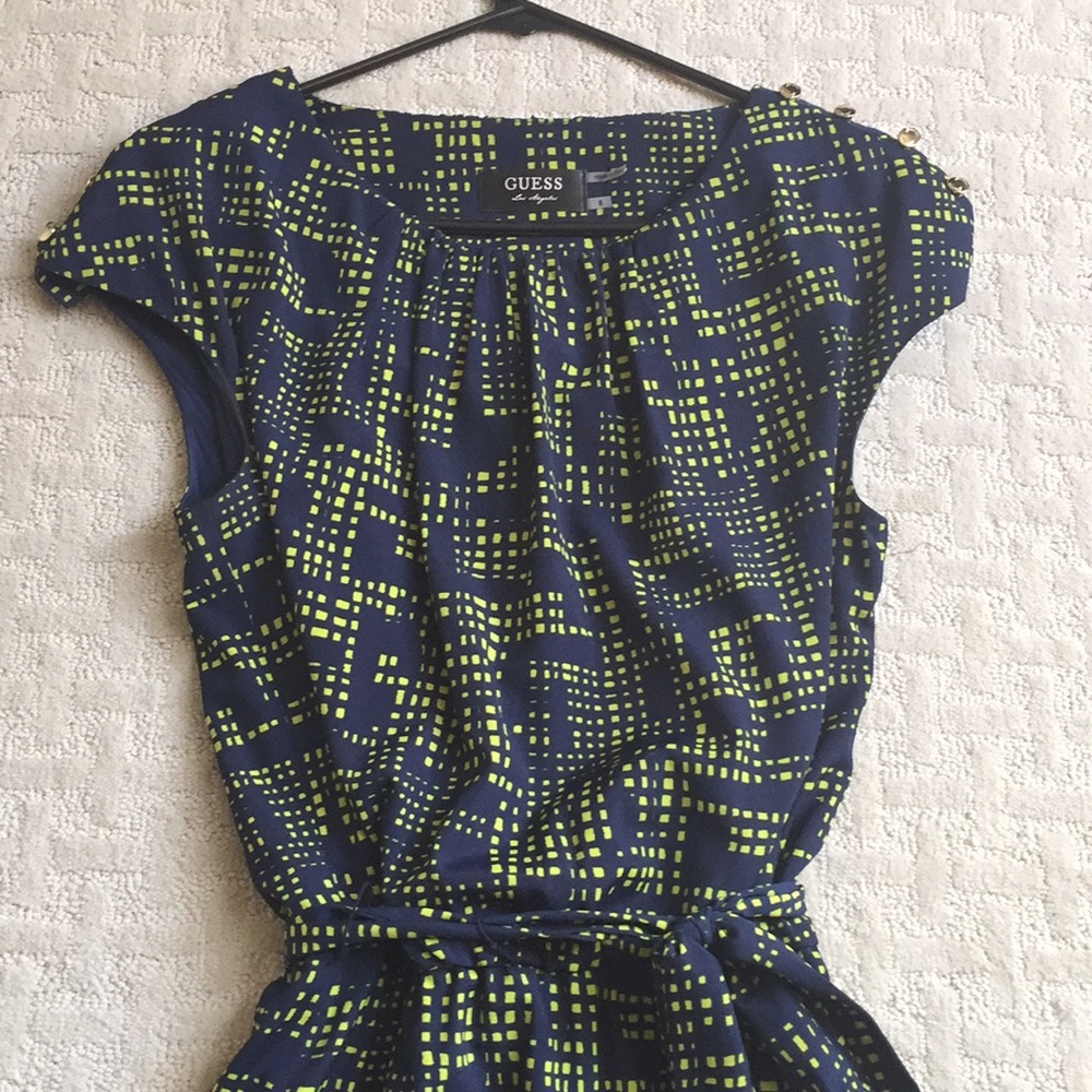 Geometric Tie Waist Dress